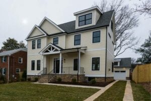 The front exterior of a modular home named Quantico