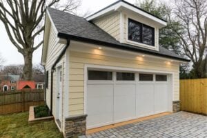 The garage of a modular home named Quantico